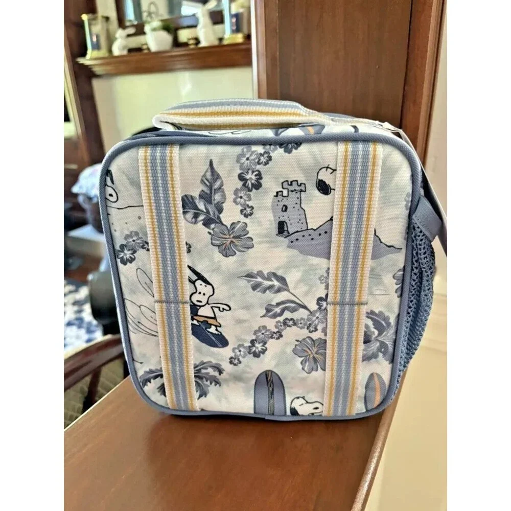 School Pottery barn Kids SNOOPY BACKPACK LUNCH BOX Peanuts Utensils travel Bag .